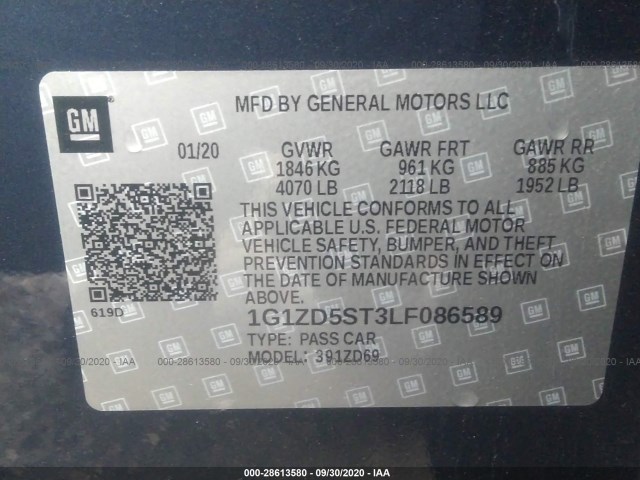 Photo 8 VIN: 1G1ZD5ST3LF086589 - CHEVROLET MALIBU 