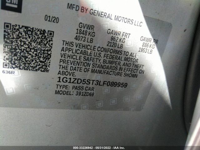 Photo 8 VIN: 1G1ZD5ST3LF089959 - CHEVROLET MALIBU 