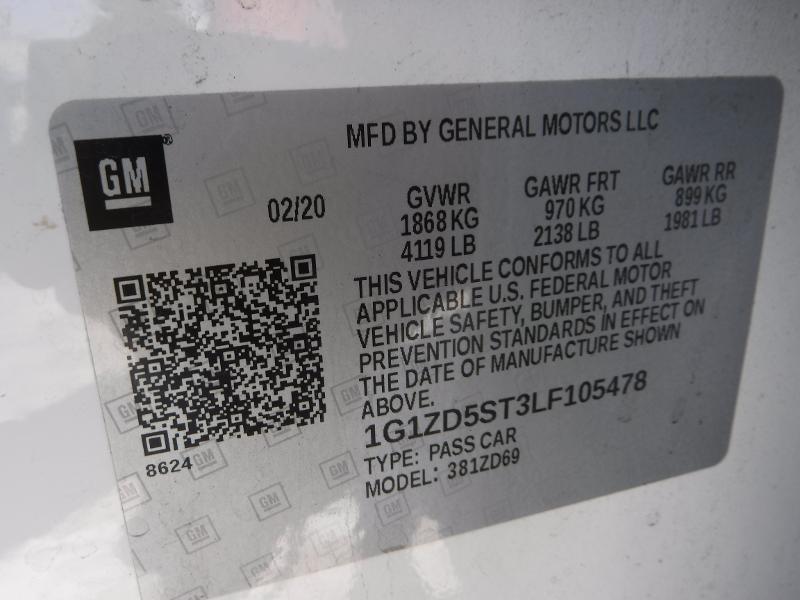 Photo 9 VIN: 1G1ZD5ST3LF105478 - CHEVROLET MALIBU 