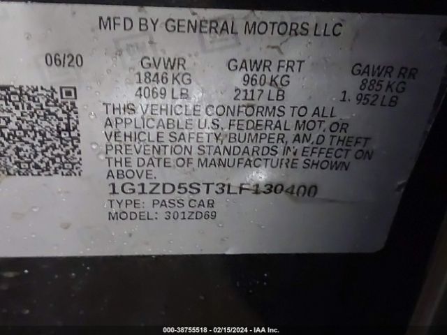 Photo 8 VIN: 1G1ZD5ST3LF130400 - CHEVROLET MALIBU 