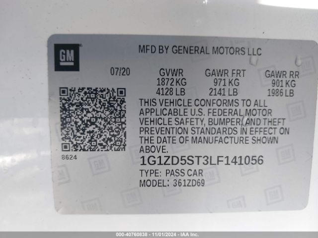 Photo 8 VIN: 1G1ZD5ST3LF141056 - CHEVROLET MALIBU 