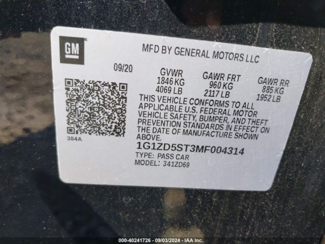 Photo 8 VIN: 1G1ZD5ST3MF004314 - CHEVROLET MALIBU 