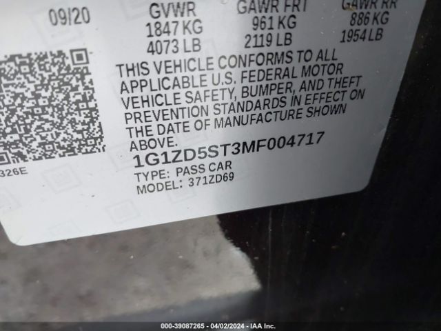 Photo 8 VIN: 1G1ZD5ST3MF004717 - CHEVROLET MALIBU 