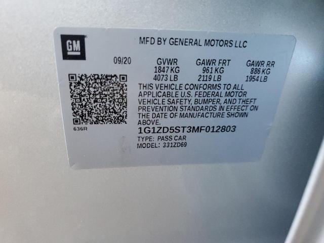 Photo 11 VIN: 1G1ZD5ST3MF012803 - CHEVROLET MALIBU LT 