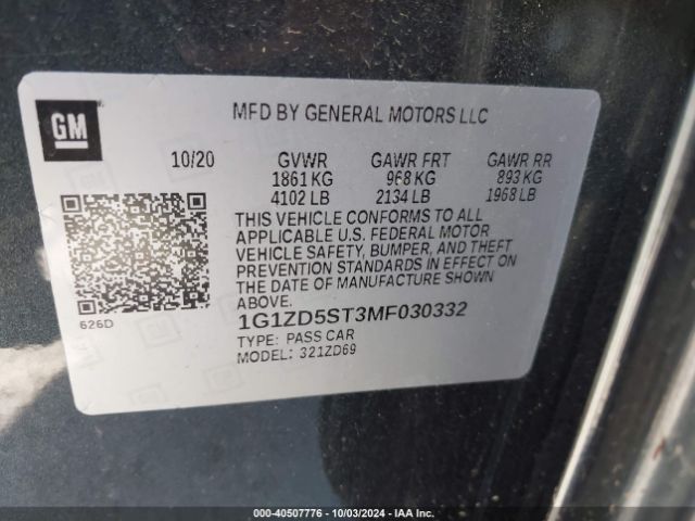 Photo 8 VIN: 1G1ZD5ST3MF030332 - CHEVROLET MALIBU 