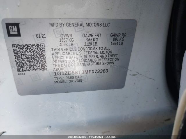 Photo 8 VIN: 1G1ZD5ST3MF073360 - CHEVROLET MALIBU 