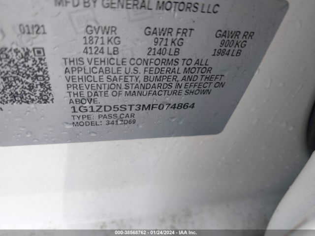 Photo 8 VIN: 1G1ZD5ST3MF074864 - CHEVROLET MALIBU 