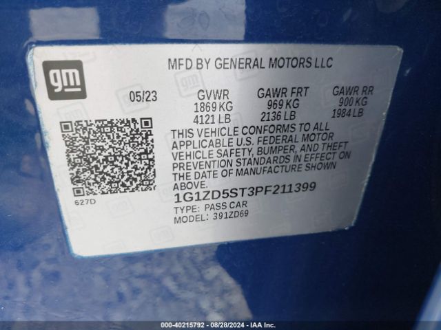 Photo 8 VIN: 1G1ZD5ST3PF211399 - CHEVROLET MALIBU 