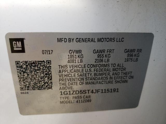 Photo 9 VIN: 1G1ZD5ST4JF115191 - CHEVROLET MALIBU LT 