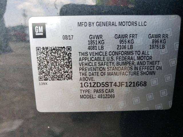 Photo 11 VIN: 1G1ZD5ST4JF121668 - CHEVROLET MALIBU LT 