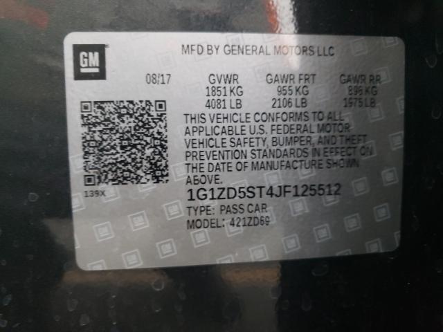 Photo 9 VIN: 1G1ZD5ST4JF125512 - CHEVROLET MALIBU 