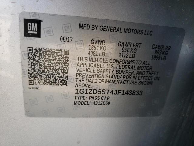 Photo 11 VIN: 1G1ZD5ST4JF143833 - CHEVROLET MALIBU LT 