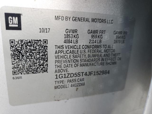 Photo 9 VIN: 1G1ZD5ST4JF152984 - CHEVROLET MALIBU LT 