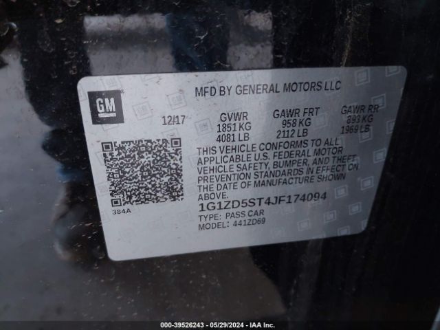 Photo 8 VIN: 1G1ZD5ST4JF174094 - CHEVROLET MALIBU 