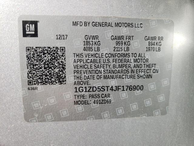 Photo 9 VIN: 1G1ZD5ST4JF176900 - CHEVROLET MALIBU LT 