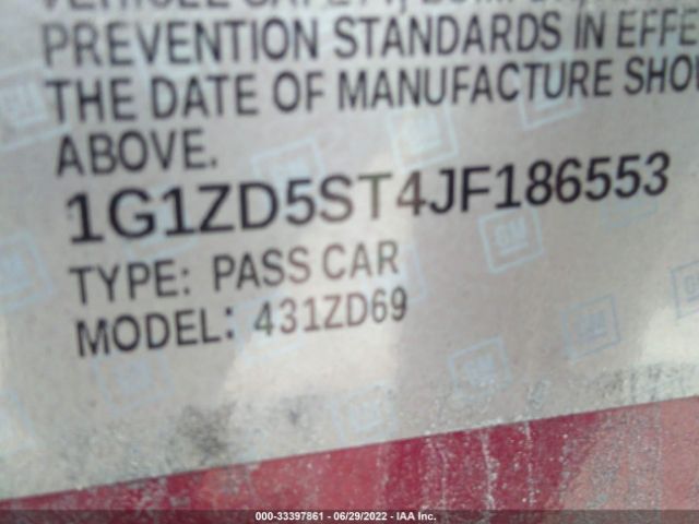 Photo 8 VIN: 1G1ZD5ST4JF186553 - CHEVROLET MALIBU 