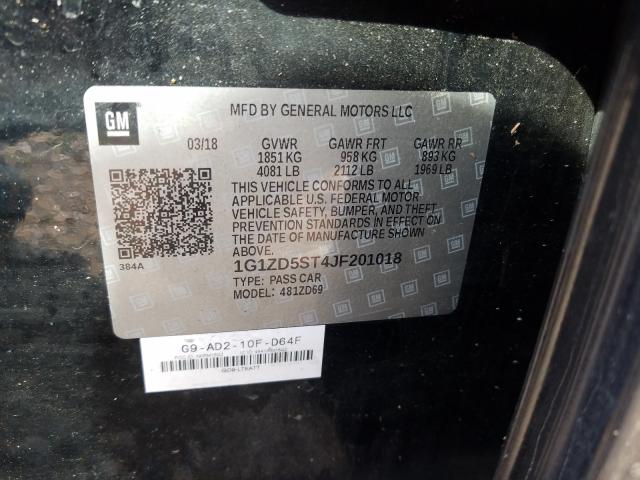 Photo 9 VIN: 1G1ZD5ST4JF201018 - CHEVROLET MALIBU LT 