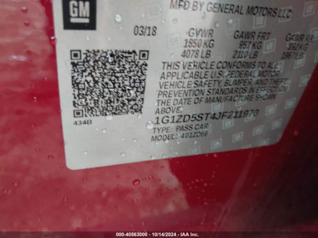 Photo 8 VIN: 1G1ZD5ST4JF211970 - CHEVROLET MALIBU 