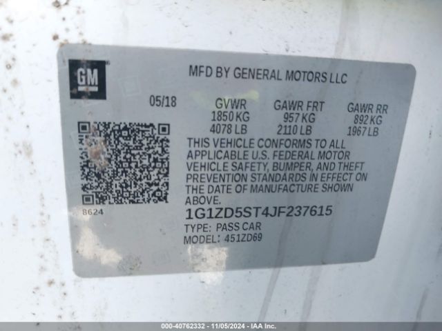 Photo 8 VIN: 1G1ZD5ST4JF237615 - CHEVROLET MALIBU 