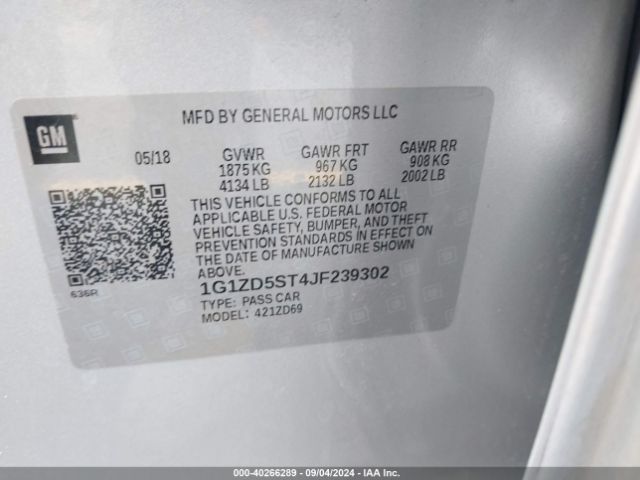 Photo 8 VIN: 1G1ZD5ST4JF239302 - CHEVROLET MALIBU 