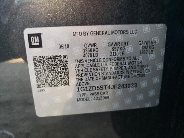 Photo 9 VIN: 1G1ZD5ST4JF243933 - CHEVROLET MALIBU LT 