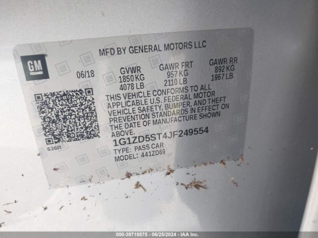 Photo 8 VIN: 1G1ZD5ST4JF249554 - CHEVROLET MALIBU 