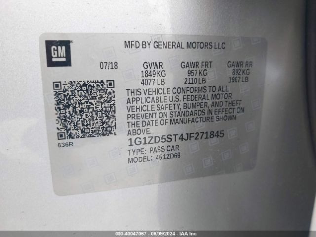 Photo 8 VIN: 1G1ZD5ST4JF271845 - CHEVROLET MALIBU 