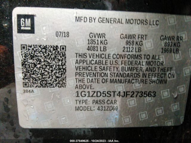 Photo 8 VIN: 1G1ZD5ST4JF273563 - CHEVROLET MALIBU 