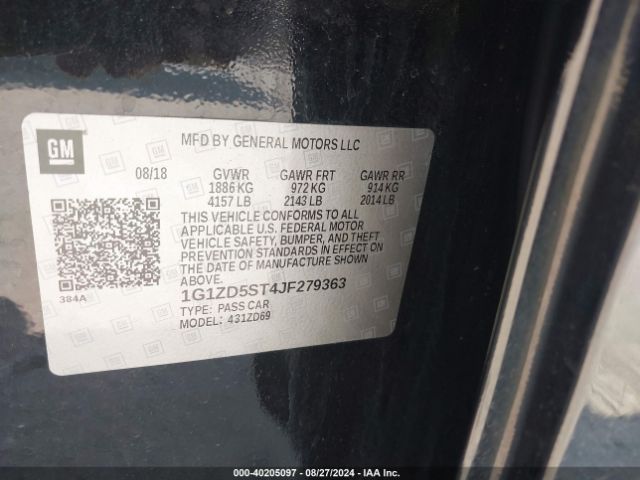 Photo 8 VIN: 1G1ZD5ST4JF279363 - CHEVROLET MALIBU 