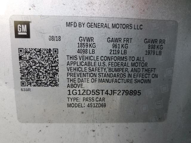 Photo 11 VIN: 1G1ZD5ST4JF279895 - CHEVROLET MALIBU LT 