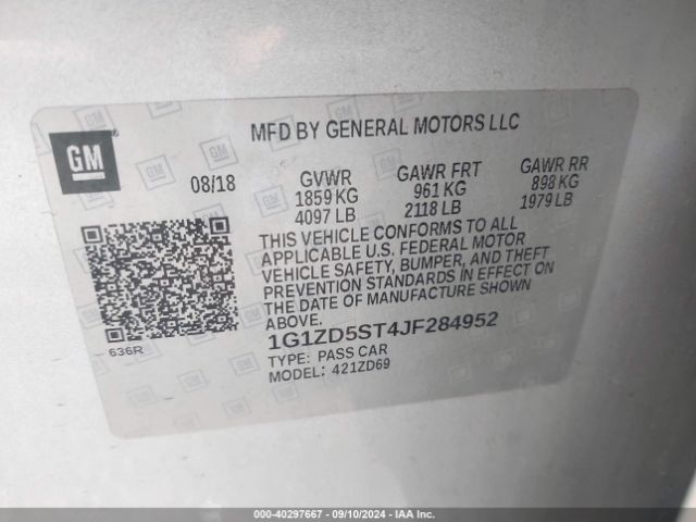 Photo 8 VIN: 1G1ZD5ST4JF284952 - CHEVROLET MALIBU 