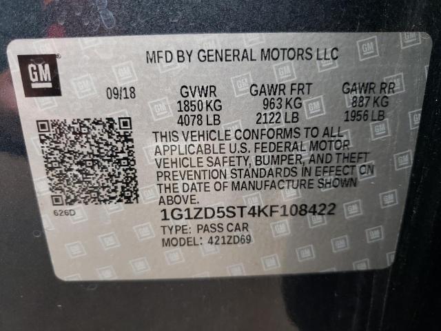 Photo 11 VIN: 1G1ZD5ST4KF108422 - CHEVROLET MALIBU LT 