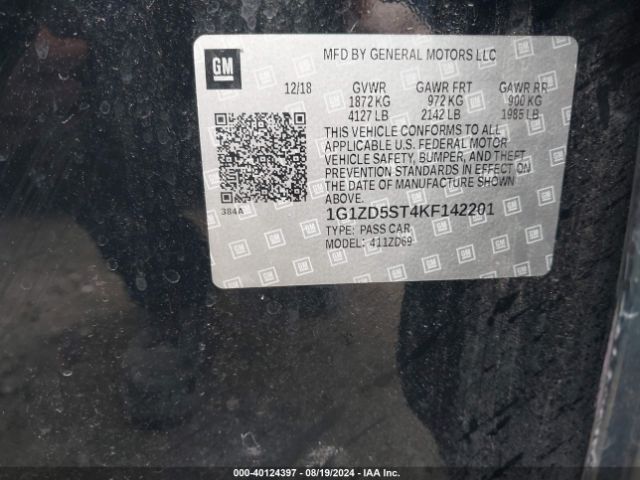 Photo 8 VIN: 1G1ZD5ST4KF142201 - CHEVROLET MALIBU 