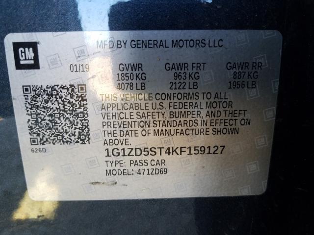 Photo 9 VIN: 1G1ZD5ST4KF159127 - CHEVROLET MALIBU LT 