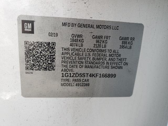 Photo 11 VIN: 1G1ZD5ST4KF166899 - CHEVROLET MALIBU LT 