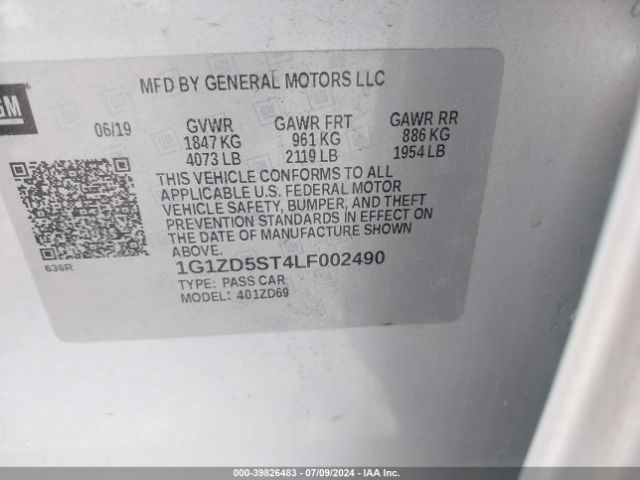 Photo 8 VIN: 1G1ZD5ST4LF002490 - CHEVROLET MALIBU 