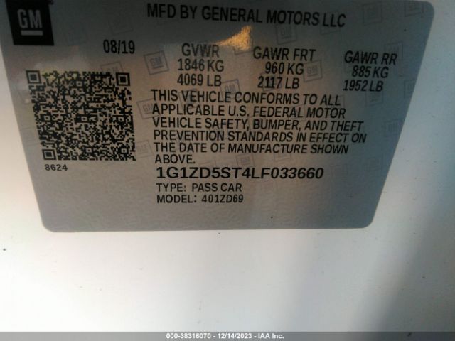 Photo 8 VIN: 1G1ZD5ST4LF033660 - CHEVROLET MALIBU 