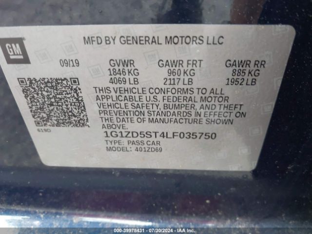 Photo 8 VIN: 1G1ZD5ST4LF035750 - CHEVROLET MALIBU 