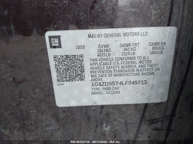 Photo 8 VIN: 1G1ZD5ST4LF045713 - CHEVROLET MALIBU 