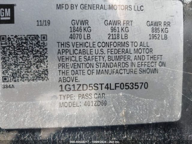 Photo 8 VIN: 1G1ZD5ST4LF053570 - CHEVROLET MALIBU 