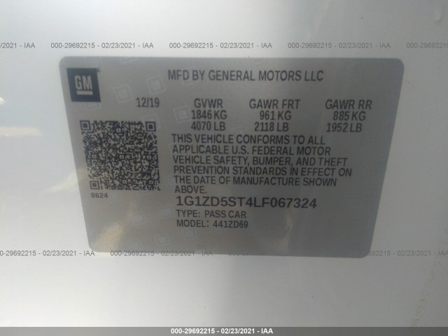 Photo 8 VIN: 1G1ZD5ST4LF067324 - CHEVROLET MALIBU 