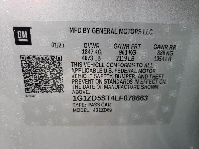 Photo 9 VIN: 1G1ZD5ST4LF078663 - CHEVROLET MALIBU LT 