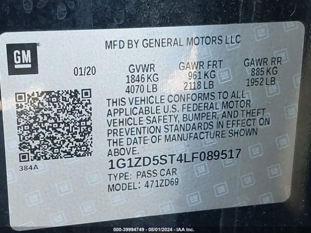 Photo 8 VIN: 1G1ZD5ST4LF089517 - CHEVROLET MALIBU 