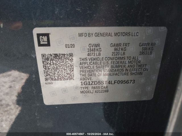 Photo 8 VIN: 1G1ZD5ST4LF095673 - CHEVROLET MALIBU 