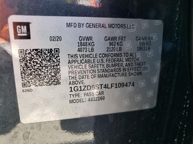 Photo 9 VIN: 1G1ZD5ST4LF109474 - CHEVROLET MALIBU LT 