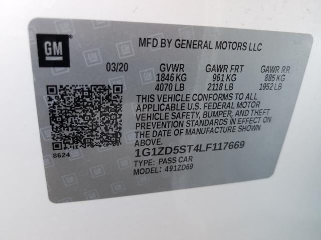 Photo 9 VIN: 1G1ZD5ST4LF117669 - CHEVROLET MALIBU LT 