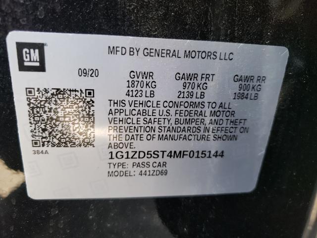 Photo 9 VIN: 1G1ZD5ST4MF015144 - CHEVROLET MALIBU LT 