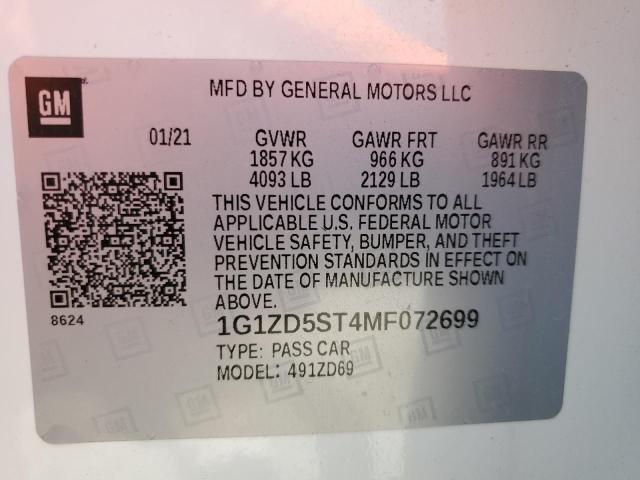 Photo 12 VIN: 1G1ZD5ST4MF072699 - CHEVROLET MALIBU LT 