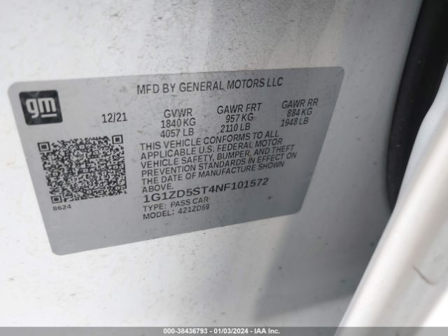 Photo 8 VIN: 1G1ZD5ST4NF101572 - CHEVROLET MALIBU 