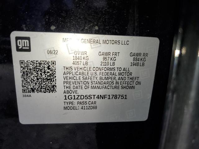 Photo 11 VIN: 1G1ZD5ST4NF178751 - CHEVROLET MALIBU LT 